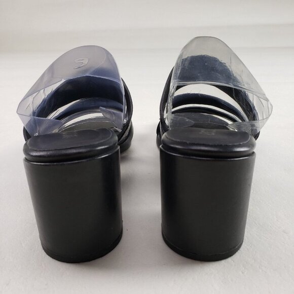 Ecco Shape Block Sandal 65 Womens 9-9.5 EU 40 Black Leather Open Toe Heel Shoe - Picture 8 of 12